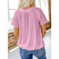 💖LAST DAY SALE 50% OFF💷✨Women's Casual Pleated V-Neck Short-Sleeve Top🌷-Loose Fit & Comfortable Shirring Top