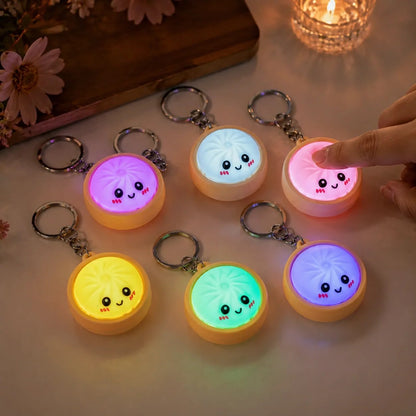 🔥🎁LAST DAY 70% OFF🔥Cute Dumpling Pressable Fidget Keychain - touch sensing light