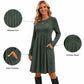 ⏳💖2026 Hot Sale 70% OFF✨🍂Flattering Shape, Effortless Style | Women's Ribbed-Knit A-Line Midi Dress