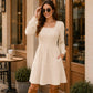 🍂🔥LAST DAY SALE  70% OFF⏰Women's 2026 UK Square Neck Long Sleeve Fall Dresses Casual Babydoll Sweater Dress