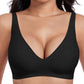 🎉Final 12 Hours- Only ￡9.99!!🌸💕Jelly Wireless Womens Comfortable Wireless Bras Push Up Bralettes Seamless Tshirts Bras Deep V Everyday Bras