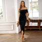 💃Christmas Sale 49% OFF🎉Women's Elegant Off The Shoulder Ruched Velvet Dress