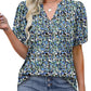 🔥Limited time Sale 49% Off🔥Women's V Neck Floral Print Vintage Shirt Fashion T-Shirt