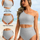 💥Last Day Special Sale 49% OFF🩱One Shoulder High Waisted Bikini Sets Two Piece Swimsuit Tummy Control