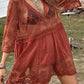 💗LAST DAY SALE 60% OFF⚡50K+ SOLD💕Boho Lace Beach Cover-Up Dress – V-Neck Sheer Swim Cover