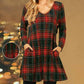 🎅Hot Sale 49% Off✨Loose Dress with Christmas Plaid Print