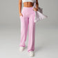 💗LAST DAY SPECIAL SALE 50% OFF👖Women's Plain Loose Wide Leg High Waist Sporty Straight Leg Pants with Pockets✨-Comfortable Daily Wear