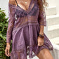 💗LAST DAY SALE 60% OFF⚡50K+ SOLD💕Boho Lace Beach Cover-Up Dress – V-Neck Sheer Swim Cover