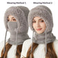 Women's Winter Balaclava – 4-in-1 Knit Hat, Scarf, Face Cover & Ear Warmer