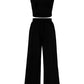 🔥2026 Hot Sale 70% OFF👚Women's Sleeveless Cropped Top Elastic Waist Wide Leg Pants 2 Piece Set