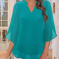 🌹LAST DAY SALE 50% OFF🌹Women's Plain Short Sleeve V-Neck Chiffon Blouse