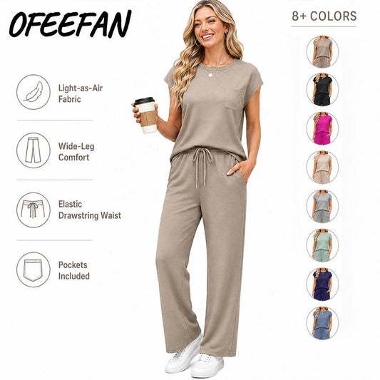 🌸Summer Hot Sale 50% OFF💖Women's Casual Summer Travel Vacation Outfits 2 Piece Set