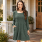 🍂🔥LAST DAY SALE  70% OFF⏰Women's 2026 UK Square Neck Long Sleeve Fall Dresses Casual Babydoll Sweater Dress
