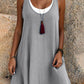 ⏰2026 Summer Hot Sale 50% OFF💃Women's Casual Loose Sleeveless Fake Two Piece Tank Dress
