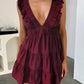 💃2026 Summer New Arrival 50% OFF💥Women's Deep V-Neck Sleeveless Ruffled Fitted Mini Dress