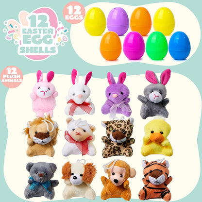 ⏰Last Day Sale 49%OFF💥Prefilled Easter Eggs, Filled with Plush Animal Toys