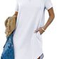 NEW🔥Women's Casual Short Sleeve T Shirt Dress Basic Dresses with Pockets