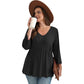 💥2026 Hot Sale 49% OFF👚Women's V Neck Babydoll 3/4 Sleeve Patchwork Print Top