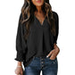 Womens Tunic Tops V Neck Casual Loose 3/4 Sleeve Shirts