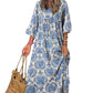 💖Limited Sale 50% OFF💖Women's Elegant Puff Sleeve Floral Boho Maxi Dress