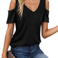 💥Last Day Special Sale 49% OFF👚Womens Summer Short Sleeve Off-Shoulder Cold Shoulder Basic Tees