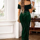 💃Christmas Sale 49% OFF🎉Women's Elegant Off The Shoulder Ruched Velvet Dress
