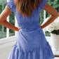 ⏰Hot Sale 49% Off💃Womens Summer Ruffle Sleeve Sweetheart Neckline Mini Dress