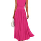 👑Hot Sale 49% OFF💃Women's Solid Color Sleeveless Waist Pleated Design Dress with Pockets