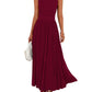 👑Hot Sale 49% OFF💃Women's Solid Color Sleeveless Waist Pleated Design Dress with Pockets