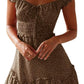 ⏰Hot Sale 49% Off💃Womens Summer Ruffle Sleeve Sweetheart Neckline Mini Dress