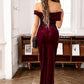 💃Christmas Sale 49% OFF🎉Women's Elegant Off The Shoulder Ruched Velvet Dress