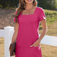 💕Last Day Promotion 49% OFF👗Women's Casual Square Neck Pocket Short Sleeve Dress with Pockets