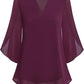 🌹LAST DAY SALE 50% OFF🌹Women's Plain Short Sleeve V-Neck Chiffon Blouse