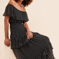 💥Last Day Special Sale 49% OFF💃Women's Off Shoulder Ruffle Tiered Midi Dress