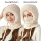 Women's Winter Balaclava – 4-in-1 Knit Hat, Scarf, Face Cover & Ear Warmer