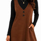 Women 2‑Piece Set Long‑Sleeve Top & Pinafore Dress With Pockets