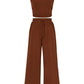 🔥2026 Hot Sale 70% OFF👚Women's Sleeveless Cropped Top Elastic Waist Wide Leg Pants 2 Piece Set