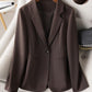 🎉2026 Hot Sale 50% OFF💞🔥Women's Solid Color Long Sleeve Button Front Blazer with Pockets, Slim-Fit Spring & Fall Outerwear for Office and Daily Wear