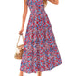 🏖️Early Summer Sale-50% Off🌷Women's Boho Print V Neck Ruffle Maxi Dress