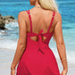 💃2026 Hot Sale 60% OFF🌟Womens Deep V Tummy Control Scalloped Modest Tie Knot One Piece Swimdress