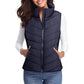 💖HOT SALE 50% OFF✨️Womens Sleeveless Zip Up Outerwear Stand Collar Quilted Puffer Vest💗