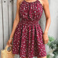 👗Summer Hot Sale 50% OFF!✨Abstract Print Halter Neck A-Line Dress – Smocked Waist, Back Tie, Flowy🌸