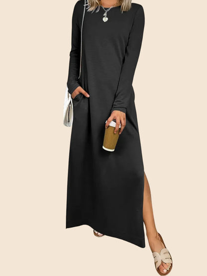 🆕 2026 New Trend 50% OFF💃Women's Loose Split Long Sleeve T-Shirt Dress | Effortless Daily Chic ✨