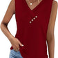 🏆Last Day Special Price ￡10.99!!💐2026 Women’s Button Down V Neck Loose Fit Tank Top