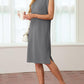 🔥Summer Sale 50% OFF👗Women Round Neck Loose Split Wrinkle-Free Midi Dress with Pockets