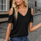 💥Last Day Special Sale 49% OFF👚Womens Summer Short Sleeve Off-Shoulder Cold Shoulder Basic Tees