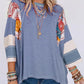 🍂Autumn Sales 49% OFF🔥Women's Batwing 3/4 Sleeve Stripe Patchwork Blouse