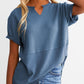Women's Casual V-neck Patchwork Short-Sleeved Shirt