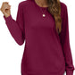 💖2026 Autumn’s Sale 70% OFF✨🍂Women's Sweatshirt Crewneck Long Sleeve Shirts High Low Tops Curved Hem