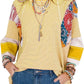 🍂Autumn Sales 49% OFF🔥Women's Batwing 3/4 Sleeve Stripe Patchwork Blouse